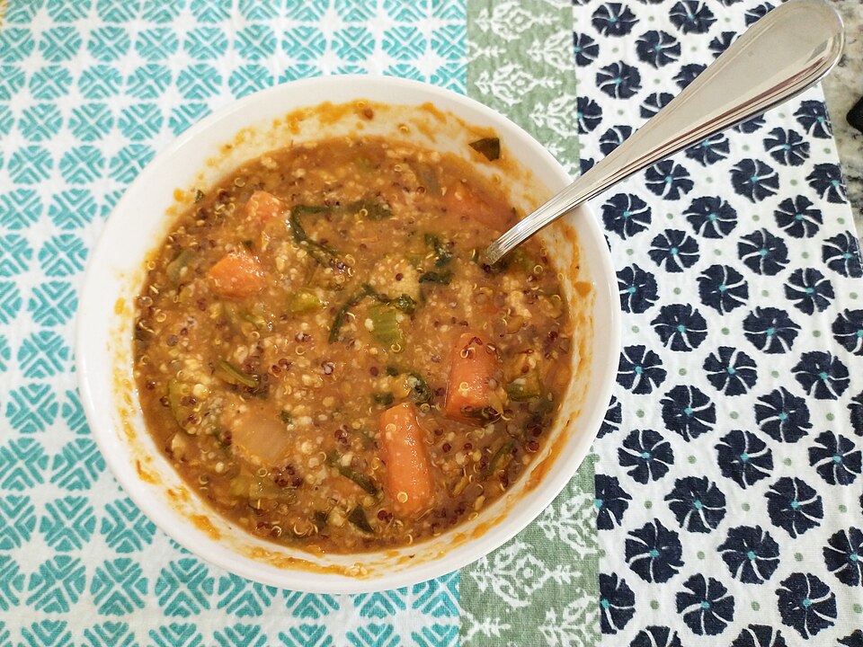 A bowl of lentil soup